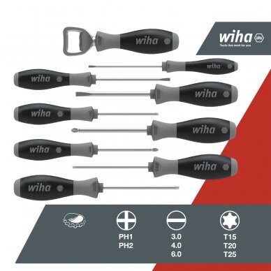 Skrūvgriežu komplekts Wiha SoftFinish® 85 gadi ierobežots izdevums, Phillips, TORX® 8,5 gab. 1