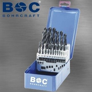 Puurikomplekt BOHRCRAFT DIN 338 HSS-R /1,0 - 13,0 x 0,5 mm, 25 tk.