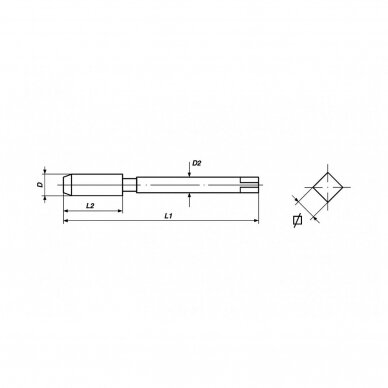 IŠPARDAVIMAS! Rankinių sriegiklių rinkinys Volkel DIN 2181 HSS-G – M 23 x 1.0 (2 vnt.) 1