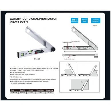 Nurk digitaalse ekraaniga Insize IP 54 (460 mm) 1