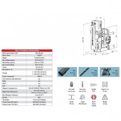 Magnetpuurmasin PRO 51 /230V Promotech 2