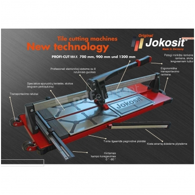 Plytelių pjaustymo staklės JOKOSIT PROFI CUT MAX (1200 mm) 1