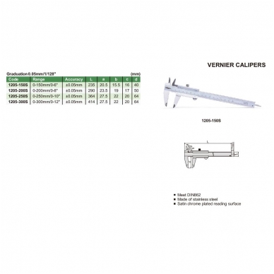 Штангенциркуль Insize 0-150мм/0-6" 1