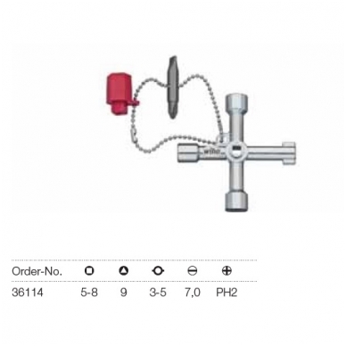 Universaalne ristikujuline võti WIHA Elektro 1